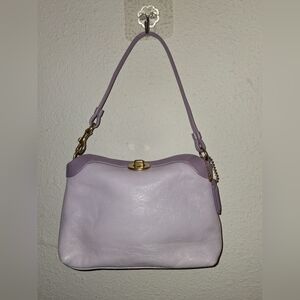 Lilac Coach Wristlet With Brass Hardware